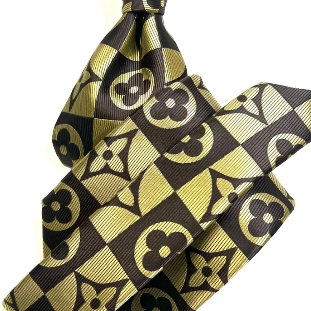 Designer Gold and Brown Men's Tie